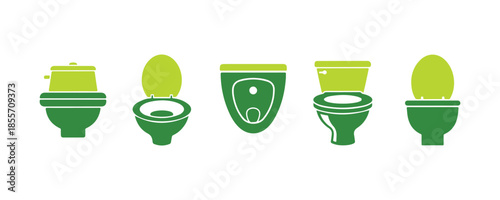 Toilet bowl graphic, set apart on a white backdrop vector design

