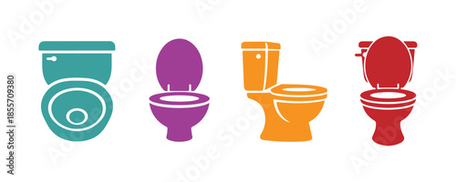 Toilet bowl image, isolated against a white vector illustration

