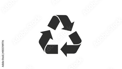 Recycling symbol illustration on a clean white background viewed directly