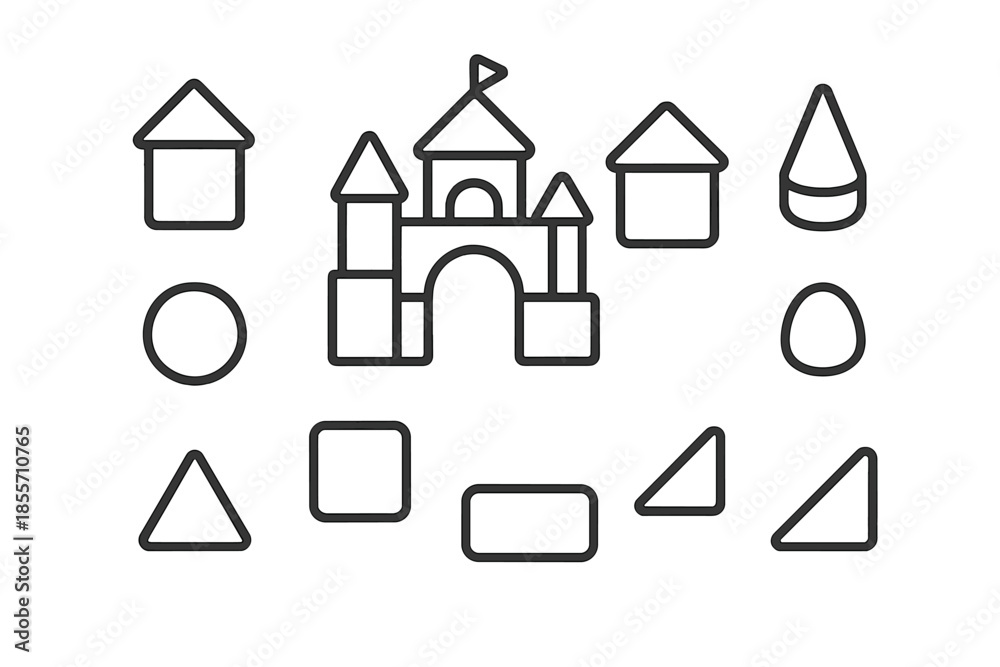 Obraz premium Building Blocks and Castle Graphics