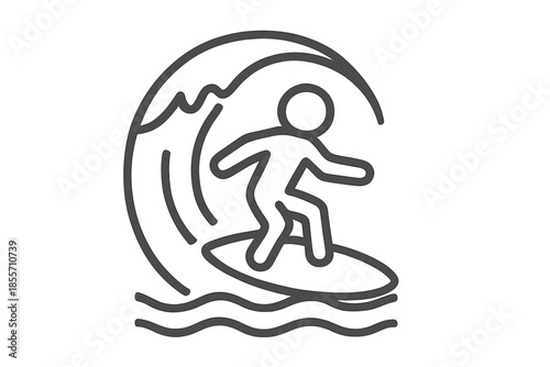 Surfer Riding Wave Icon