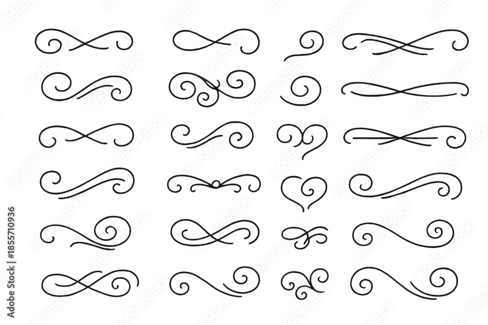 Obraz premium Collection of Swirl Ornaments and Flourishes