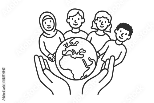 Diverse People Holding the Earth