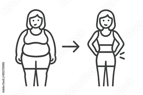 Weight loss transformation concept