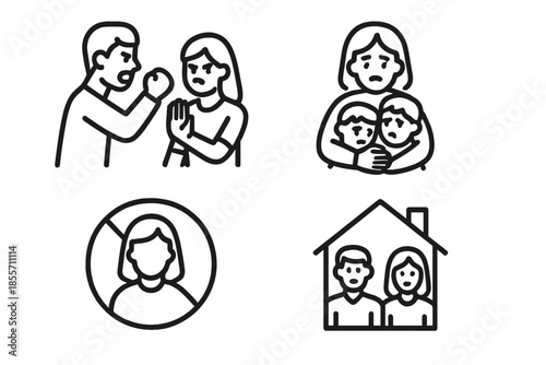 Domestic violence icons