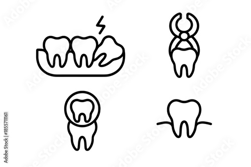Dental icons with dark background