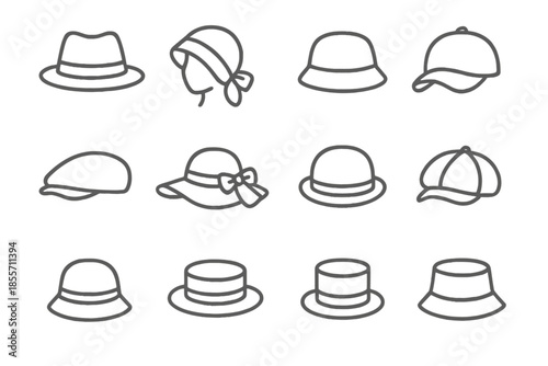 Collection of Vintage Hat Icons