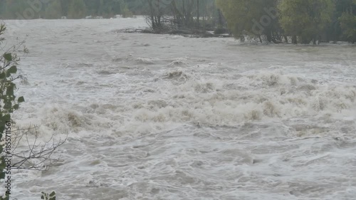 River Brembo in Dalmine, Bergamo, Lombardy, Italy