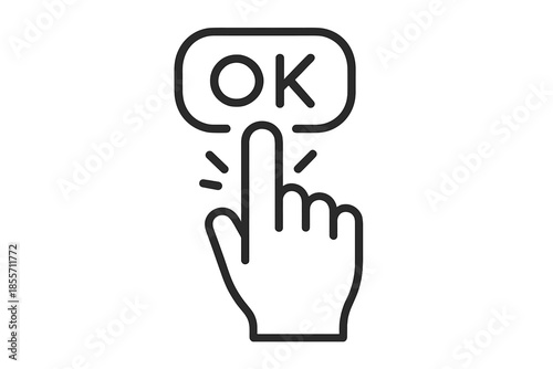 Finger Pushing the OK Button Icon