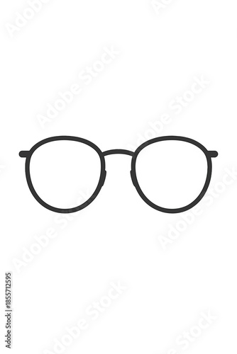 Round Wire Rim Glasses on Gray Background