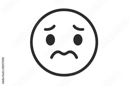 Sad Emoji Face on Gradient Background