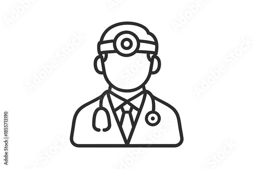 Doctor icon with stethoscope and head mirror