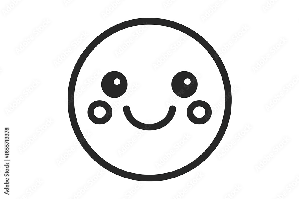 Fototapeta premium Cute Happy Face Icon with Blurry Gradient Background