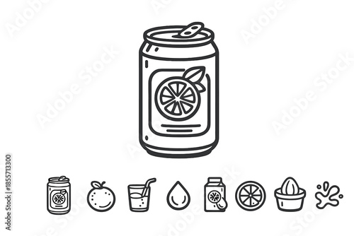 Citrus drink icons