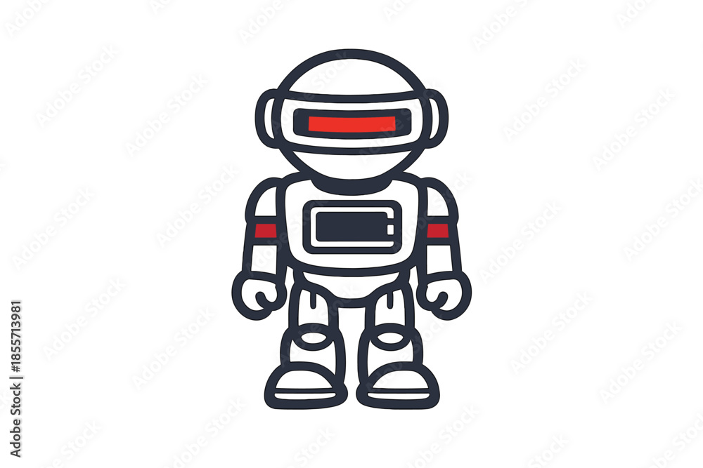 Fototapeta premium Retro Robot with Red Accent