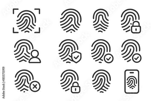 Fingerprint Icon Set