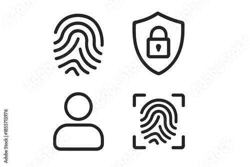 Set of icons for security and identification