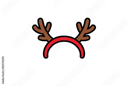 Reindeer Antlers Headband on Gray Background