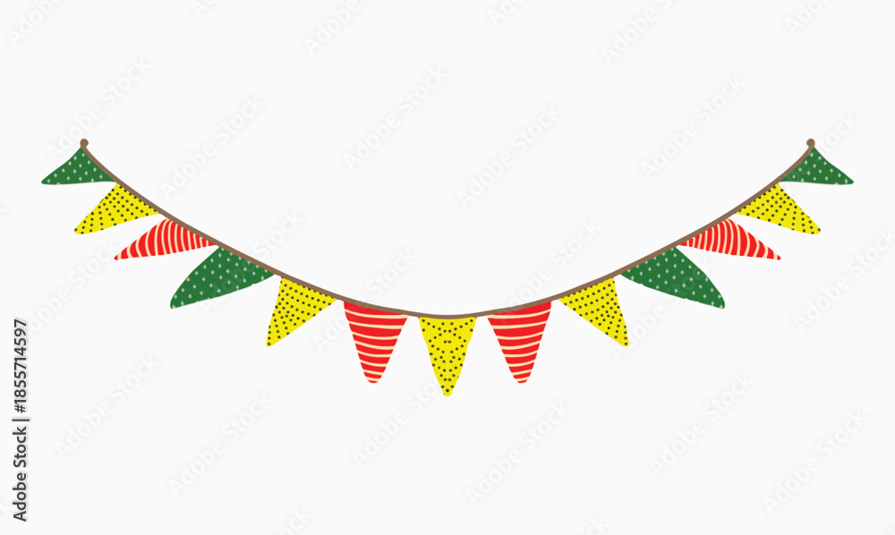 Obraz premium Festive Triangle Bunting Flags for Party Decoration