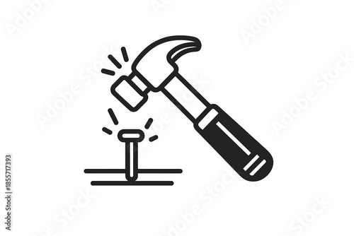 Hammer hitting a nail icon