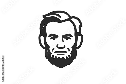 Abraham Lincoln Stylized Portrait on Grayscale Background
