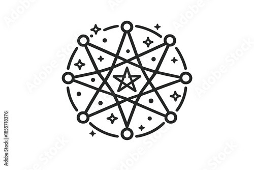 Mystical Geometric Star Symbol on Gradient Background