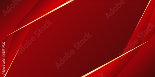 A striking dark red background combining modern geometry, diagonal line patterns, and delicate gold accents