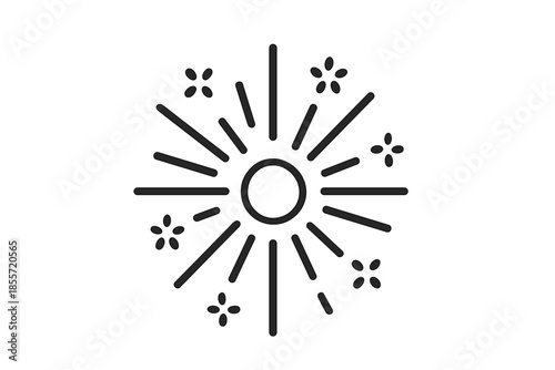 Firework burst icon on a grey background