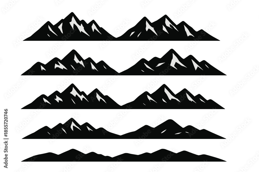 Obraz premium Black Mountains Silhouette Collection