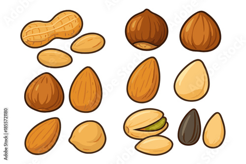 Collection of assorted nuts and seeds