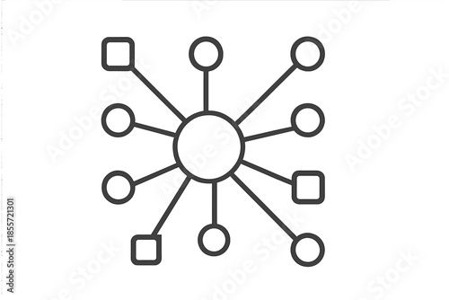 Network connection diagram with nodes and lines