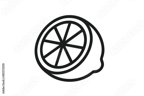 Lemon half slice outline icon