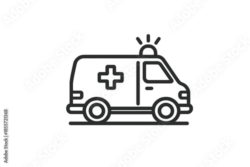 Wallpaper Mural Ambulance vehicle line icon Torontodigital.ca