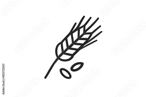 Wheat ear icon with seeds on a gradient background