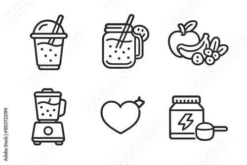 Healthy Lifestyle Icons Set