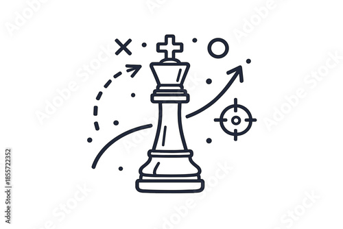 Chess King with Strategy and Target Icons