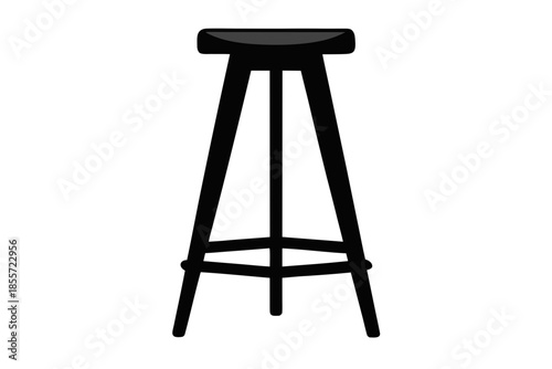  silhouette of a tall bar stool Black Vector,  bar stool black silhouette art 
