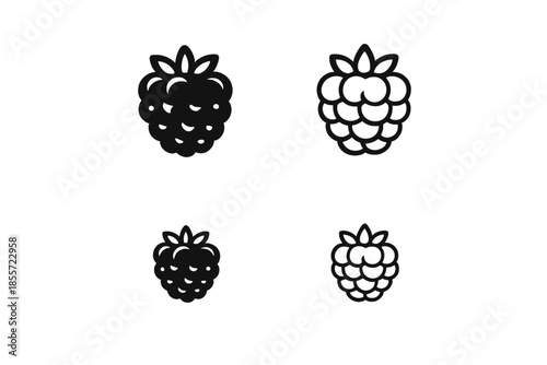 Four berry icons on a gradient background