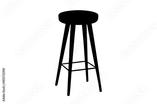  silhouette of a tall bar stool Black Vector,  bar stool black silhouette art 