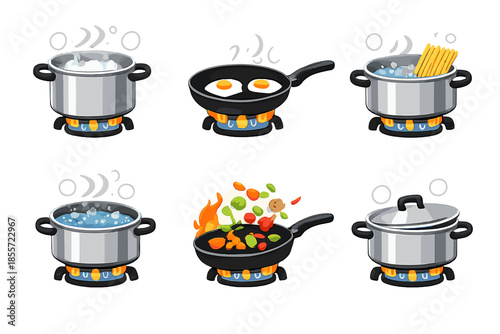 Cooking Food Steps Icons