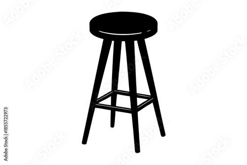  silhouette of a tall bar stool Black Vector,  bar stool black silhouette art 