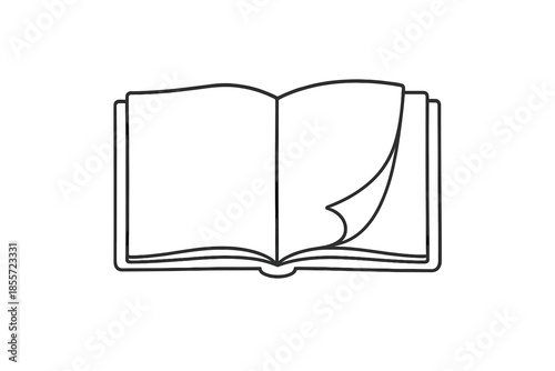 Open Book Icon with Page Turning