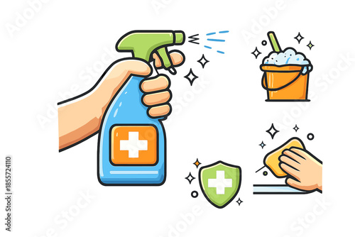 Hygiene and cleaning vector graphics