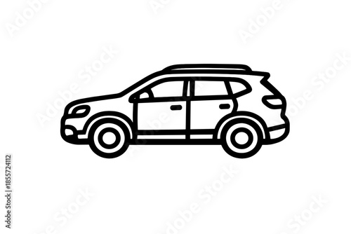 Outline of a black car on a gray gradient background