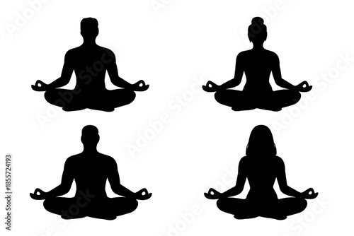 Two meditating Buddhas casting shadows