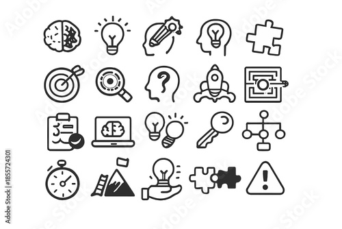 Collection of business and innovation icons