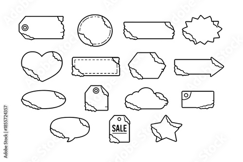 Cracked Label Shapes and Icons