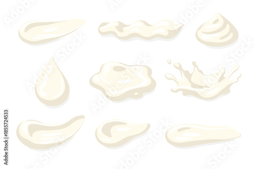 Collection of Cream Swirls and Splashes