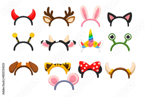 Collection of playful animal and fantasy headbands