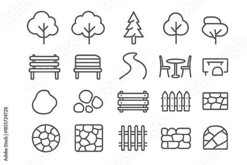 Park and Garden Icon Set